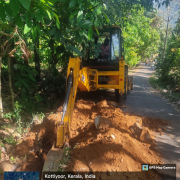 Pipe laying work on progress