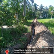 Chettikulangara ward 17-near (vadakethundam to kannamangalam south)  Road side: RHS Pipe :90mm PVC  No of pipes laid:28