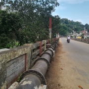 Pipe over Athikkayam bridge