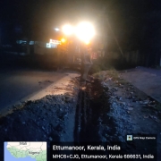 Night works in Ettumanoor town area