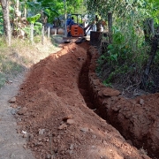 Excavation for laying 63 mm PVC pipes