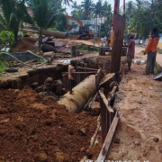 Laying of 1118mm MS pipe near Krishna Nagar road, Peroorkada