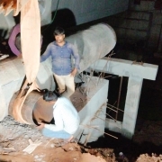 Scour valve fixing work near Kallupalam