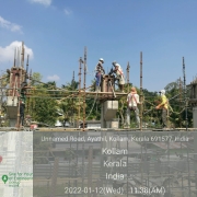 Concreting of columns above corbel