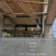 Chlorine house: beam plastering in progress