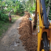 trenching work for laying pipeline