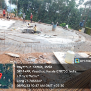 reinforcement works of base slab of clariffloculator going on