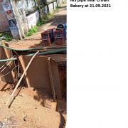 Laying work of 914 mm dia MS pipe near Crown bakery - Lekshminada Thankassery road