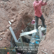 400mm DI Flow meter chamber side wall concreting