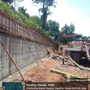 concreting for retaining wall stem 