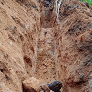 Excavation for laying 160mm PVC
