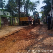 Earth work started for road restoration work at MLA road, Kudappanakunnu