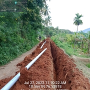 Laying of 110 mm pvc