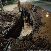 Leak rectification at trench near MC road, Nalanchira