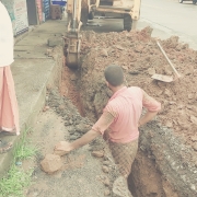 Pipe laying at Vadakkenherry  bazar road