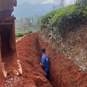 Pipe laying on progress