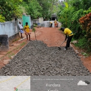 Road concrete work in progress at Nanthirikkal