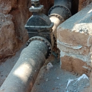 Linking of Column pipe with Distribution main completed