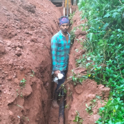 Pipe laying on progress