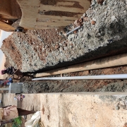 200 mm DI pipe laying work progress