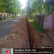 Chettikulangara ward 17-near (vadakethundam to kannamangalam south)  Road side: RHS Pipe :90mm PVC  No of pipes laid:28