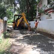 Road restoration work  is in progress
