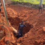 Pipe laying on progress