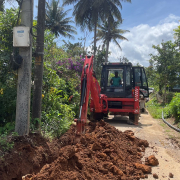 Pipe laying on progress