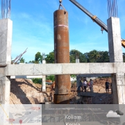 Cascade aerator- vertical pipe erection