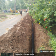 Distribution pipe laying