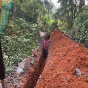 Pipe laying on progress