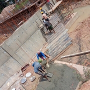 Concreting for side wall in pump house