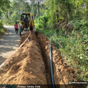 Distribution pipe laying