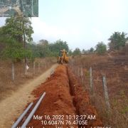 Laying of 90mm 6kg pipe  