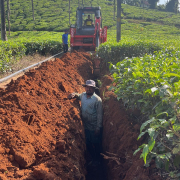 Pipe laying on progress