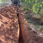 Excavation for laying 110mm PVC 6kg/cm2