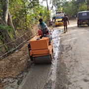 road concrete work progressing