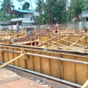 Shuttering work for plinth beam in chemical house.