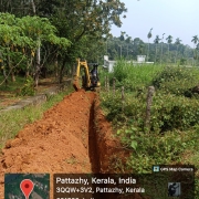 Pipe laying work at pattazhy