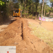  Viswakarma nagar road 90 mm, 10 kg pvc laying work in progress