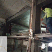 Roof beam and inside column plastering  Work Is In Progress.