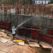 Wall curing in filter house