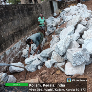 RR masonry for compound wall near entrance