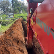 Pipe laying on progress