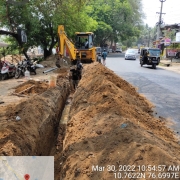 excavation and laying of 200mm DI Pipe and rider 110mm 6kg pvc work 