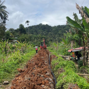 Pipe laying on progress