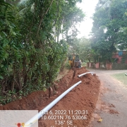 Laying of 90 mm pvc