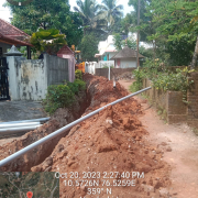 Laying of 90mm pvc pipe