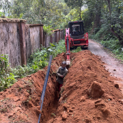 Pipe laying on progress