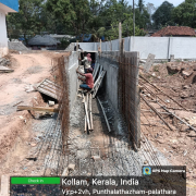 Shuttering for rcc wall of drain near admin building (from ch :32m)